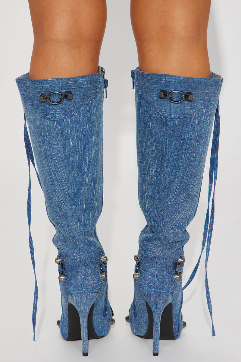 Weekend Exclusive Knee High Boots - Denim