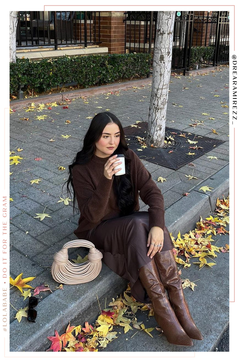 Sarai Knee High Heel Boots - Brown