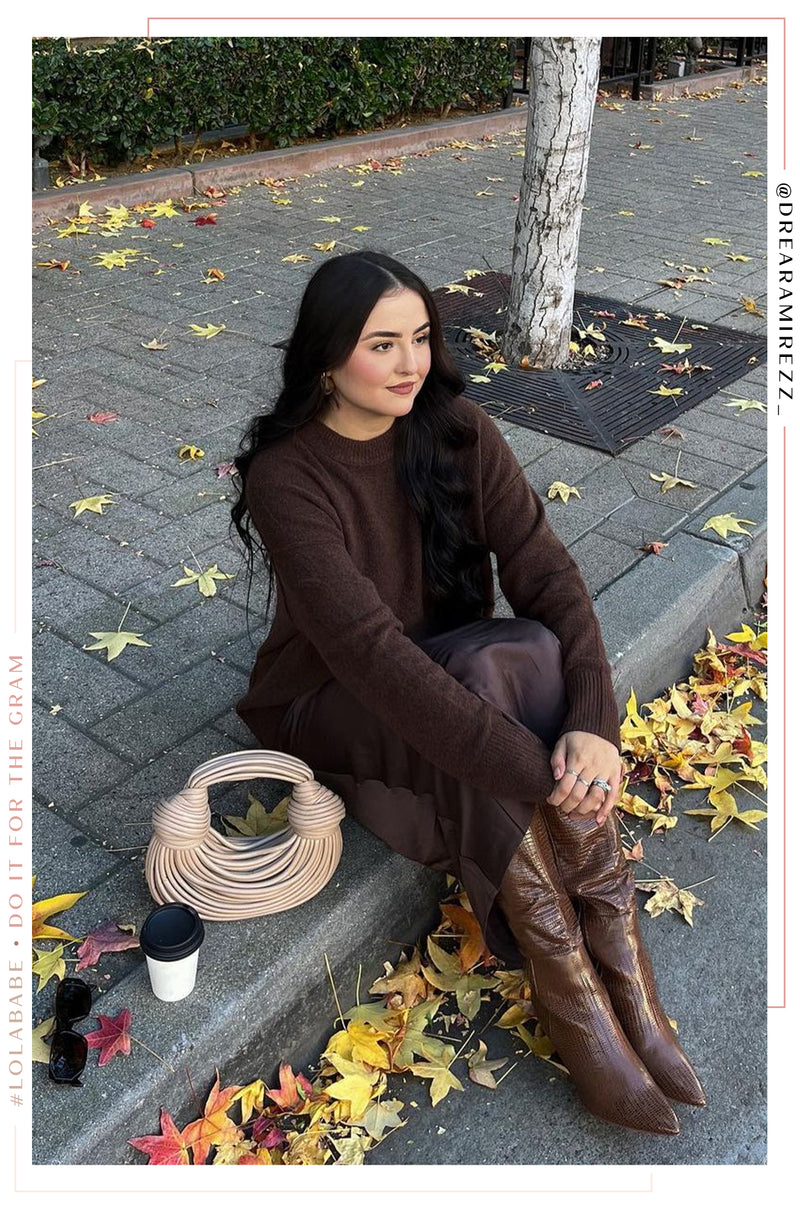 Sarai Knee High Heel Boots - Brown