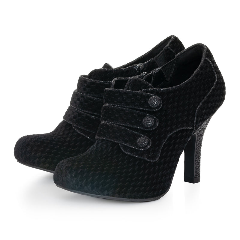 Octavia Black Luxury High Heel Bootie in Sumptuous Velvet