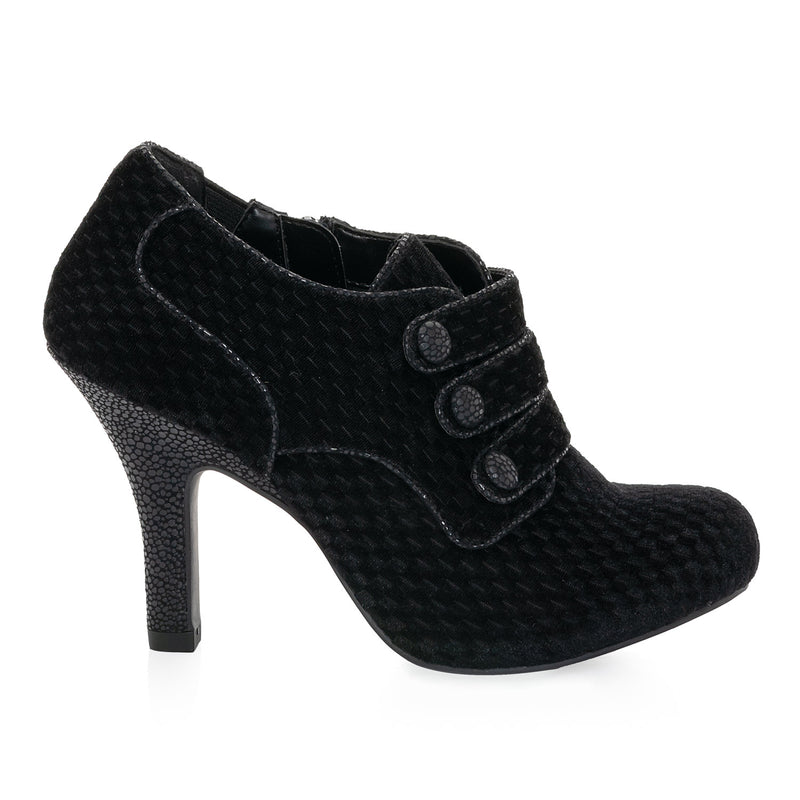 Octavia Black Luxury High Heel Bootie in Sumptuous Velvet
