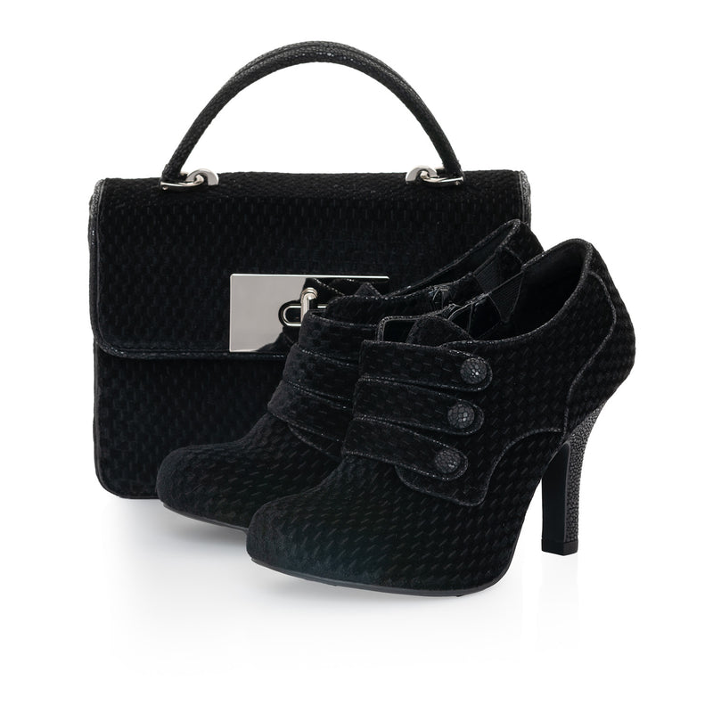 Octavia Black Luxury High Heel Bootie in Sumptuous Velvet