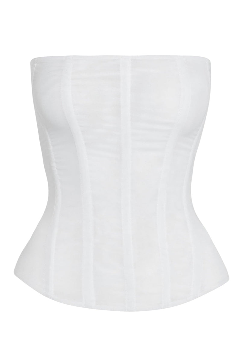 Muse Mesh Corset Top - White