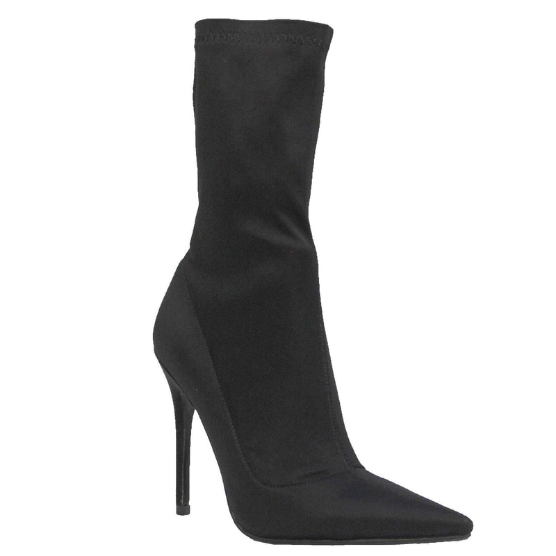 Therapy Sarita Stretch Lycra Stiletto Boots in Black