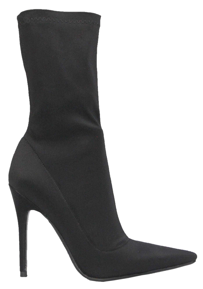Therapy Sarita Stretch Lycra Stiletto Boots in Black