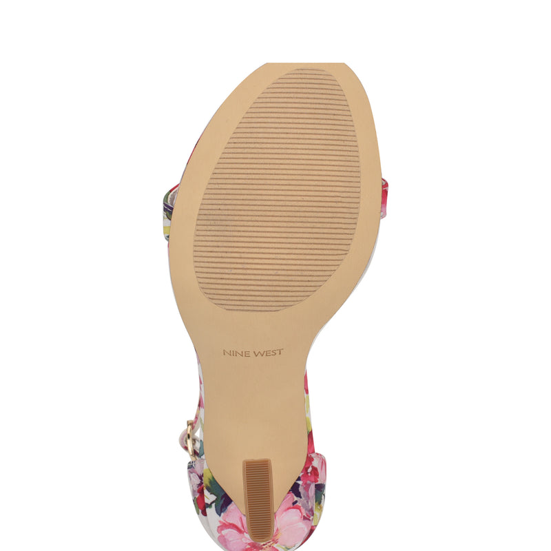 Kharm Rosette Ankle Strap Sandals