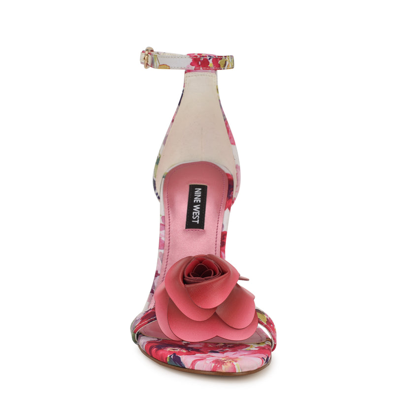Kharm Rosette Ankle Strap Sandals