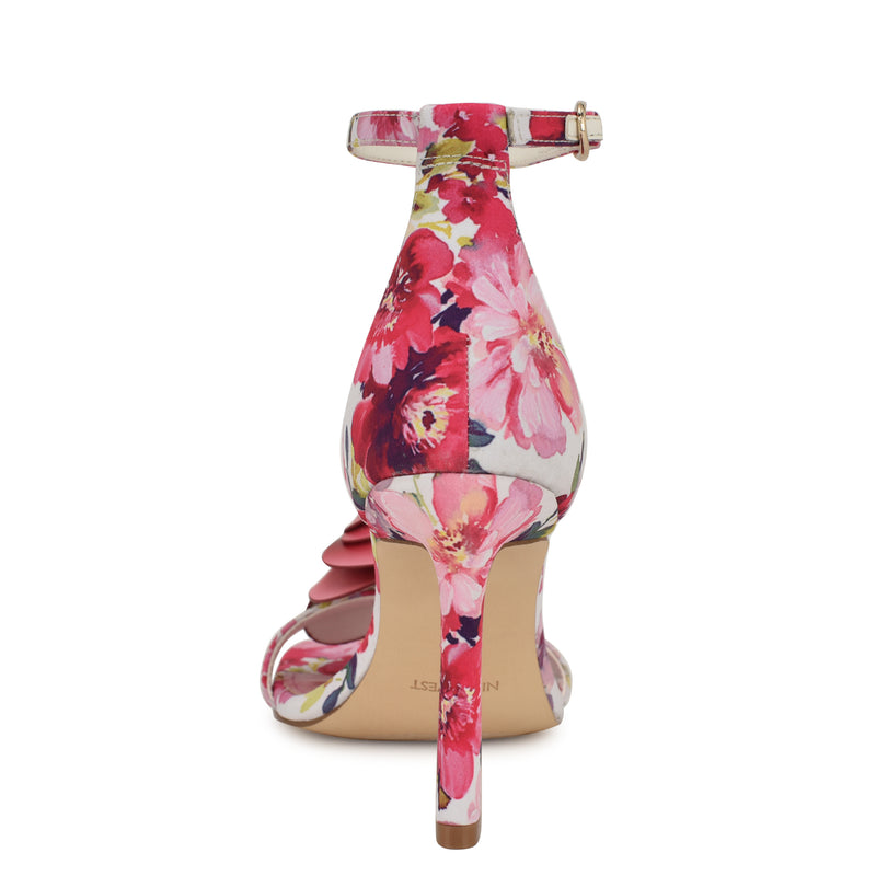 Kharm Rosette Ankle Strap Sandals