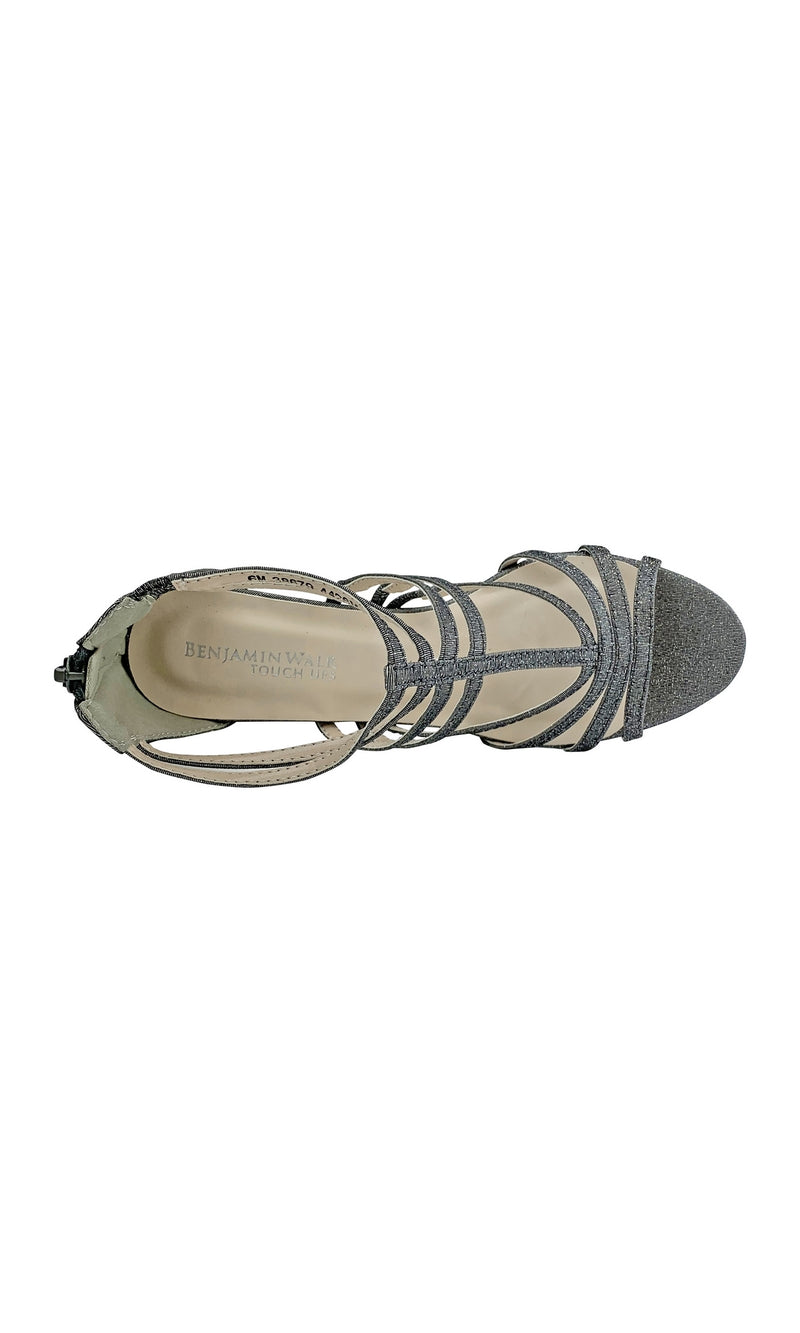 Rhyan Pewter Silver Sandal with a High Block Heel 4426