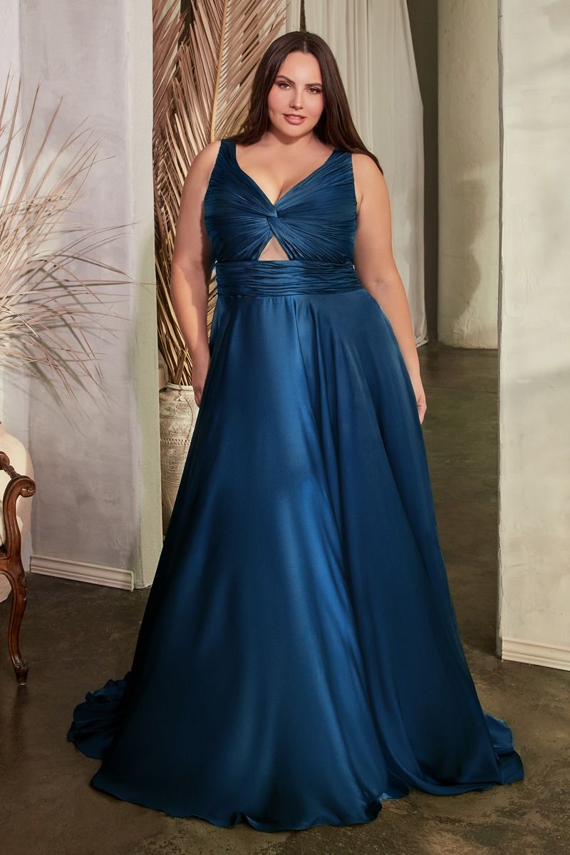 Cinderella Divine 7497C Long Formal Prom Plus Size Dress