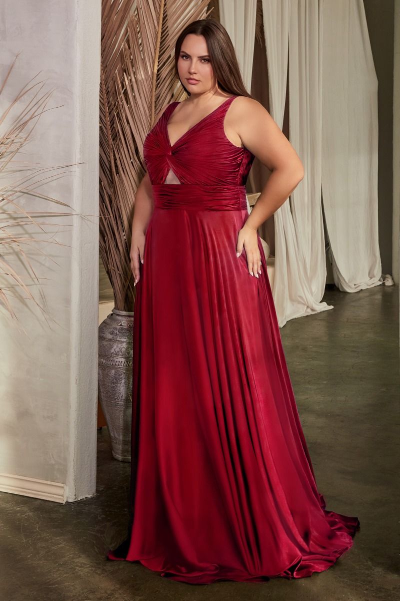 Cinderella Divine 7497C Long Formal Prom Plus Size Dress