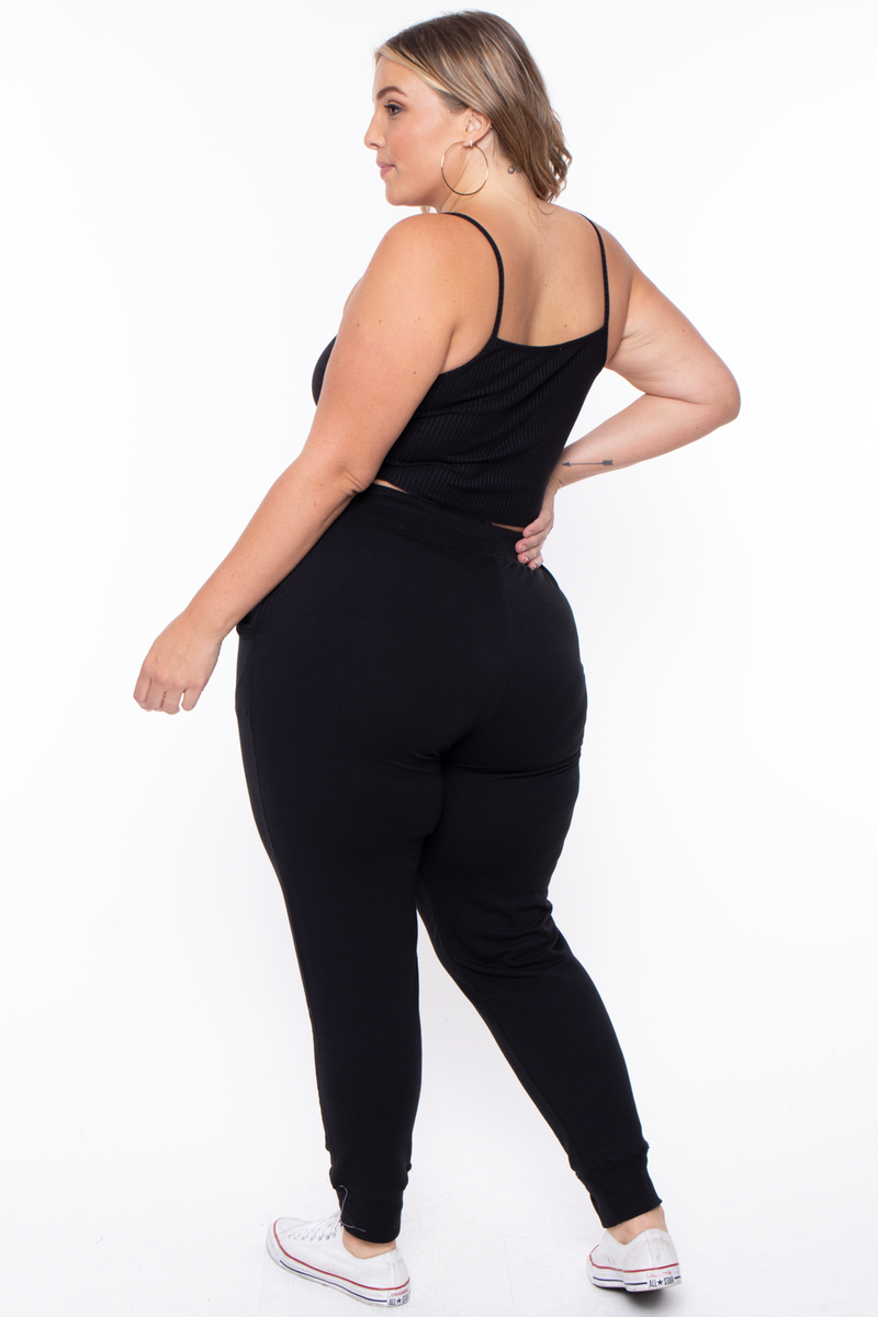 Plus Size Sweat Jogger - Black
