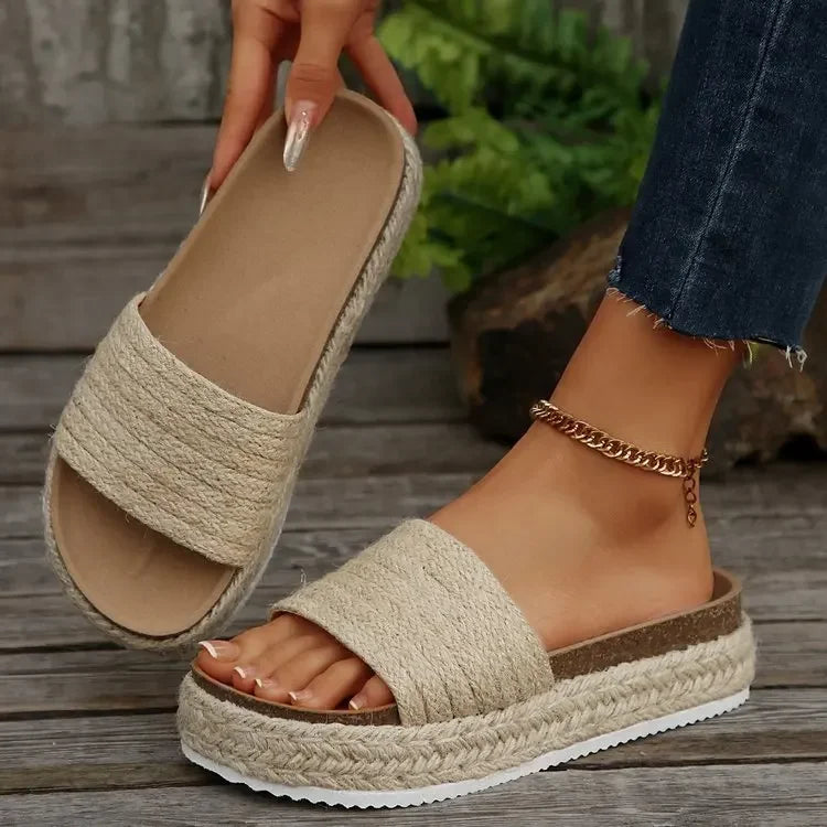 Hemp Sandals 2025 – Plus Size Thick Sole Sandals for Spring and Summer