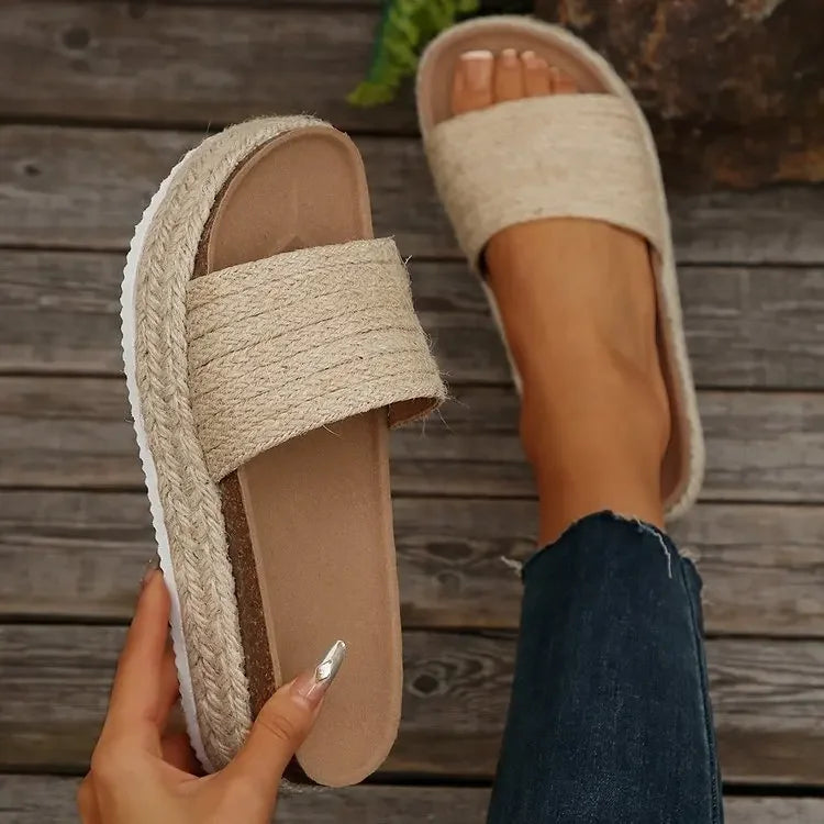Hemp Sandals 2025 – Plus Size Thick Sole Sandals for Spring and Summer
