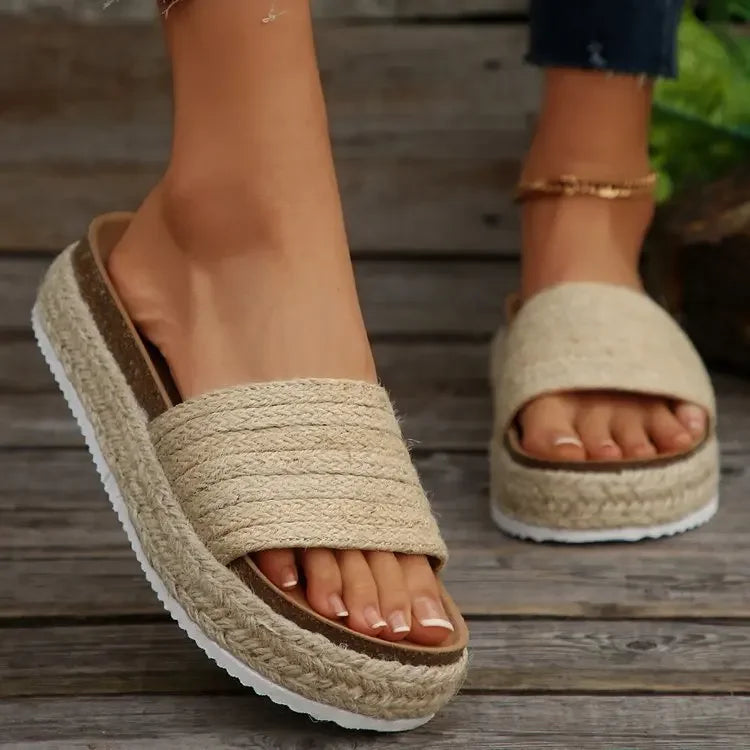 Hemp Sandals 2025 – Plus Size Thick Sole Sandals for Spring and Summer