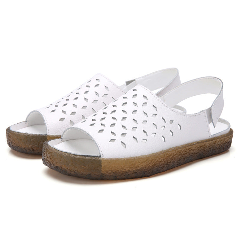 Hollow-out Plus Size Women's Sandals Korean Style Sandals Pregnant Women
