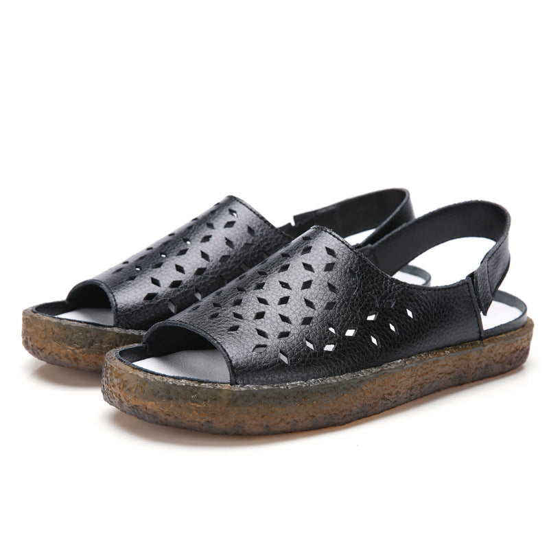 Hollow-out Plus Size Women's Sandals Korean Style Sandals Pregnant Women