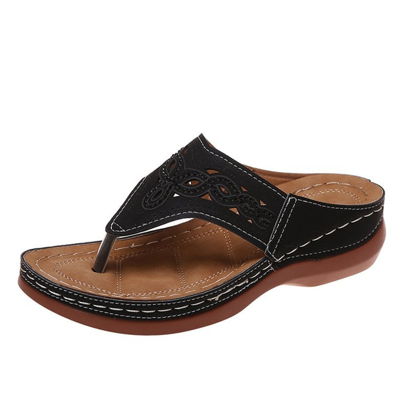 Sandálias Mulheres Plataforma Plus Size 44 Salto Baixo - BROWON