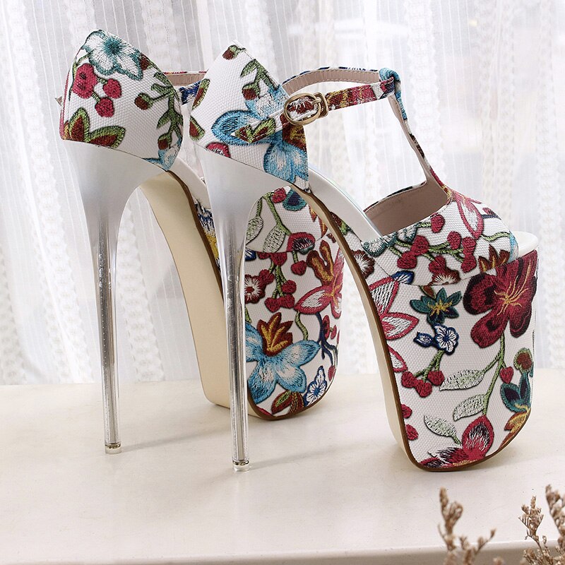 Flora - Drag Queen Luxurious Platform Shoes With Floral Print in 4 colours - plus size