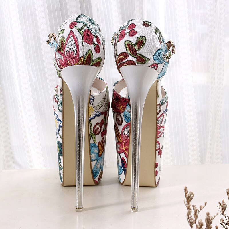 Flora - Drag Queen Luxurious Platform Shoes With Floral Print in 4 colours - plus size