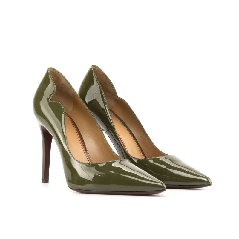 Women's Genoa Pointed Toe Leather Heels Wide Plus Size 4766