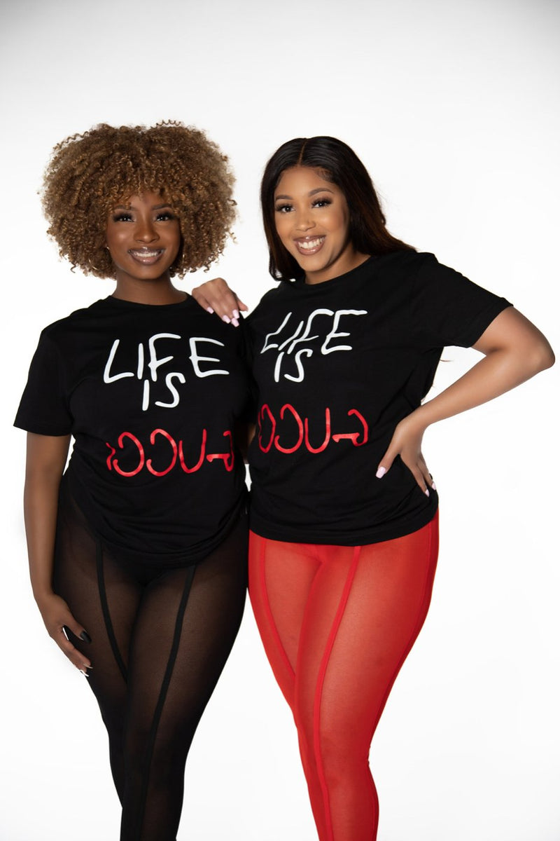 Life Is Good Black Tee Curvy