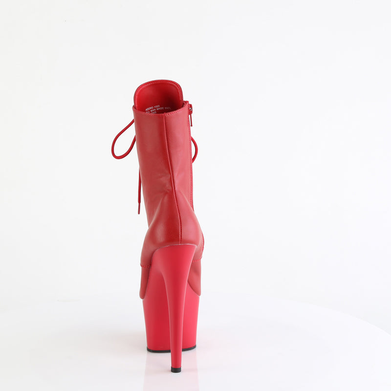 Pleaser Adore-1020 Red PU Boots