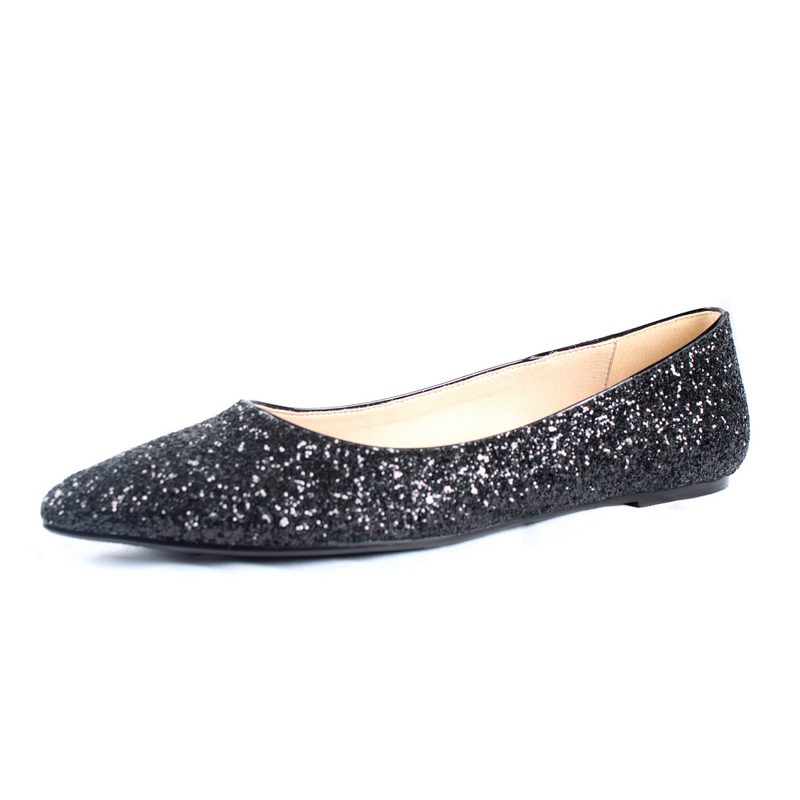 Patricia Women's Flats - Glitter Crystals - Shiny  - Closed Toe