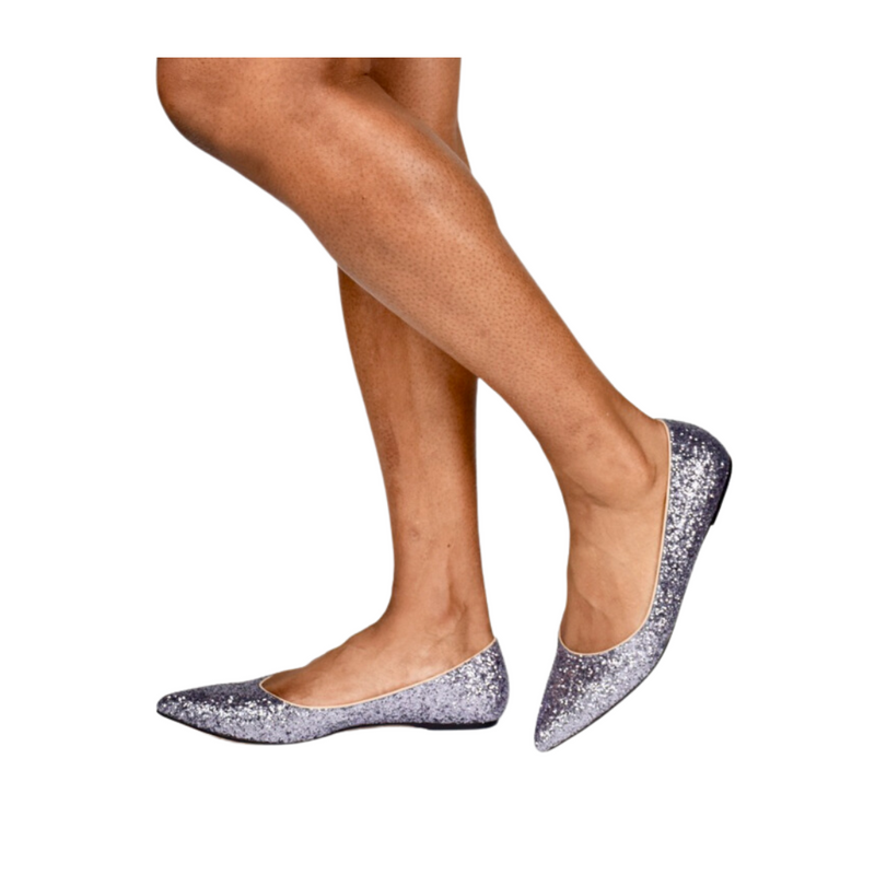 Patricia Women's Flats - Glitter Crystals - Shiny  - Closed Toe