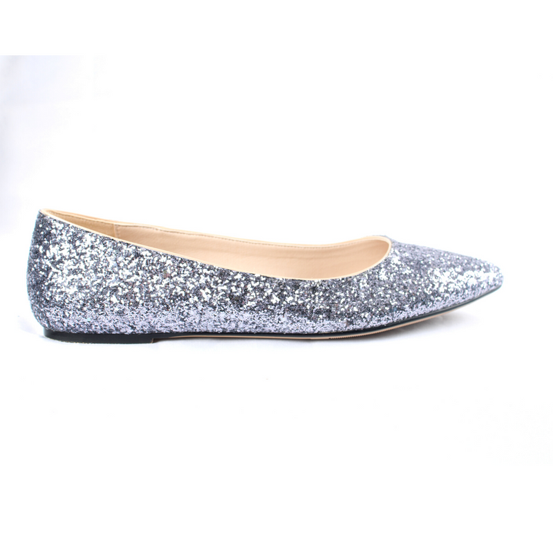 Patricia Women's Flats - Glitter Crystals - Shiny  - Closed Toe