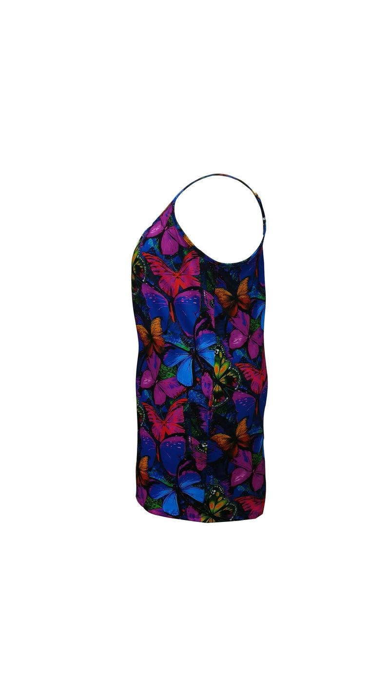 Plus Size Butterfly Print Slip Romper, Casual Sleeveless Pockets Romper, Women's Plus SizeClothing