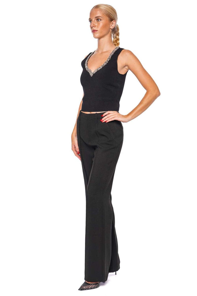 Marceline Black Crystal Embellished Tank