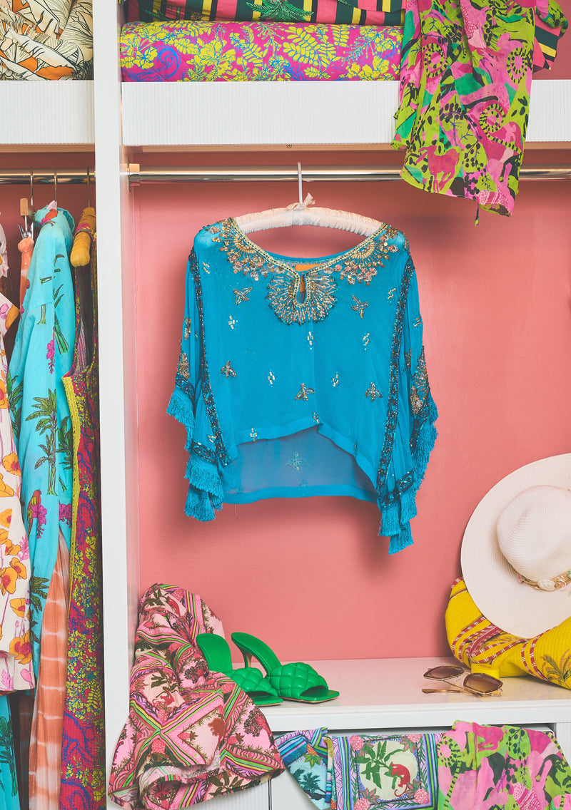 Taylor Crop Top | Embellished Chiffon