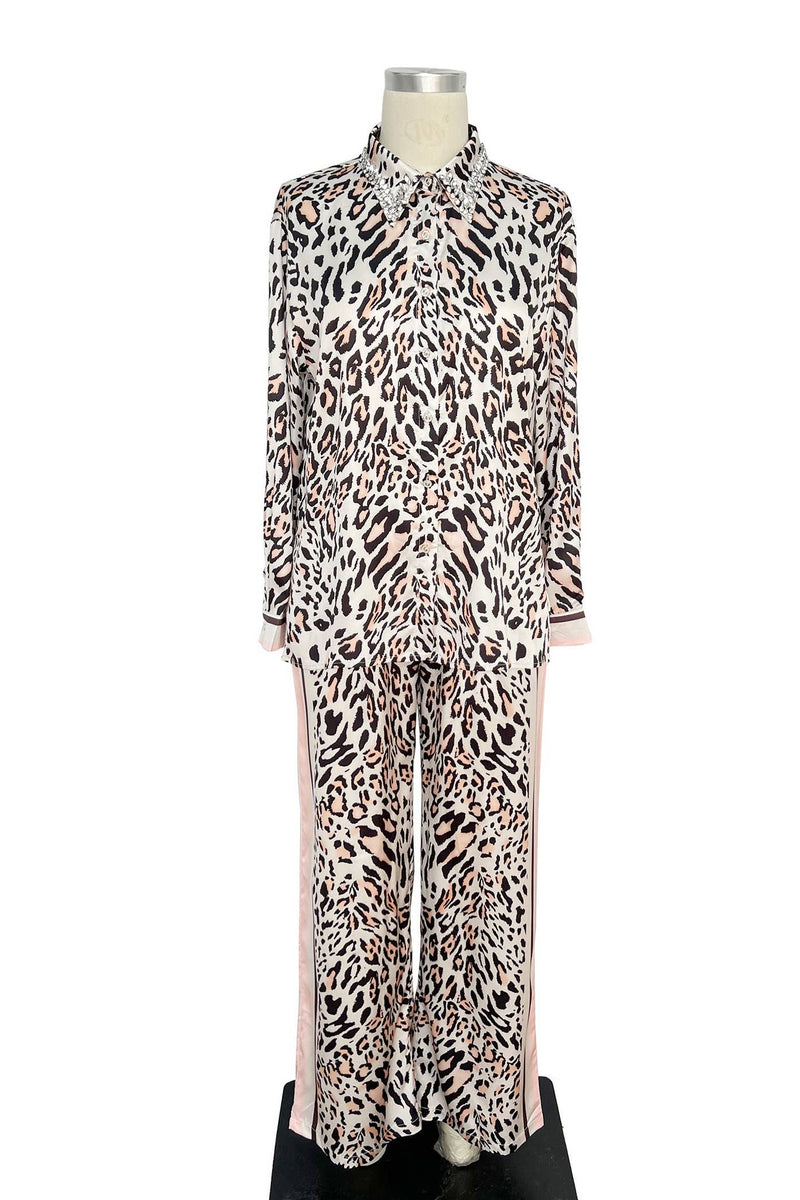 Leopard Print Embellished Top