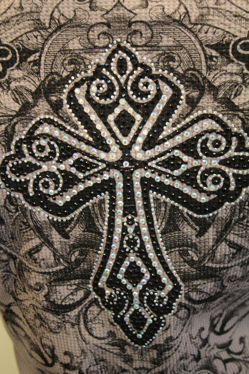 Vocal | Embellished Long Sleeve with Cross Top
