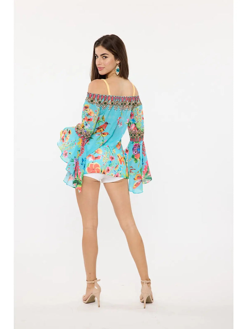 Off Shoulder Embellished Top