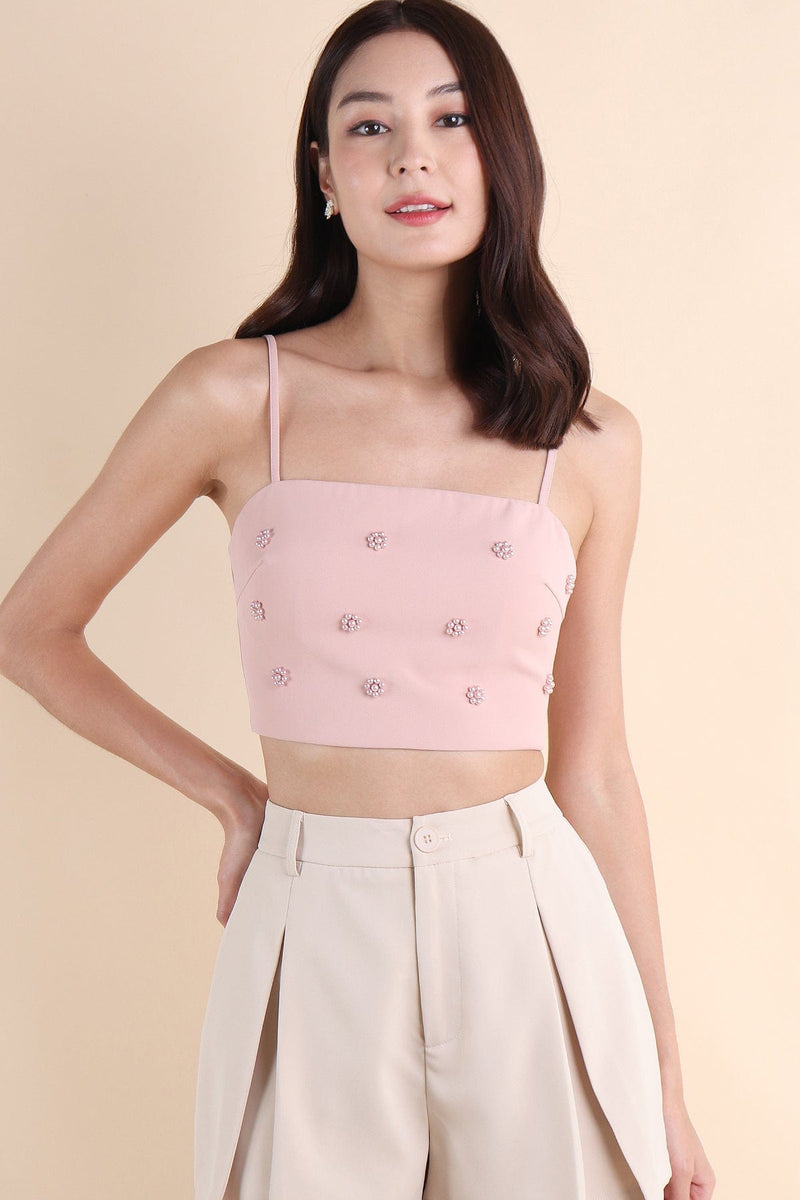 STARRY EMBELLISHED TOP IN PINK