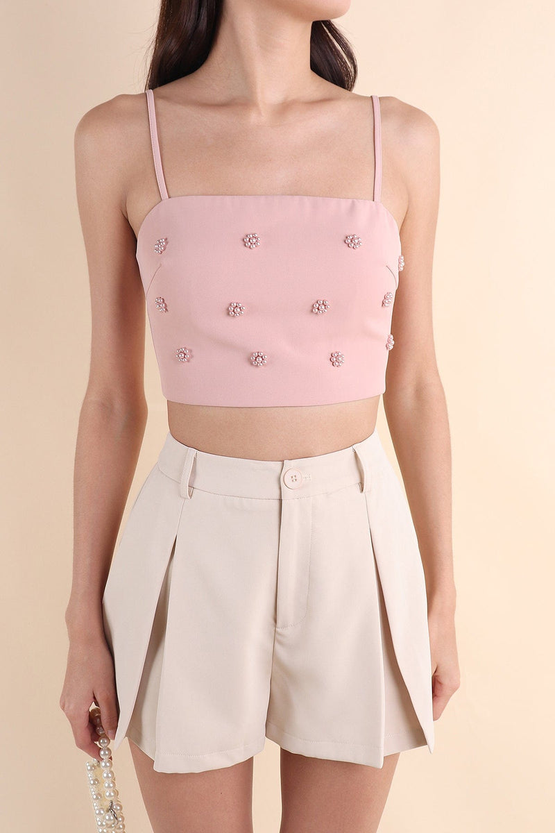STARRY EMBELLISHED TOP IN PINK