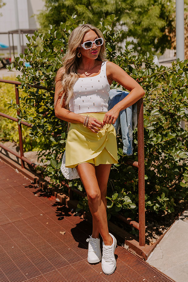 Final Touch Embellished Tank in White