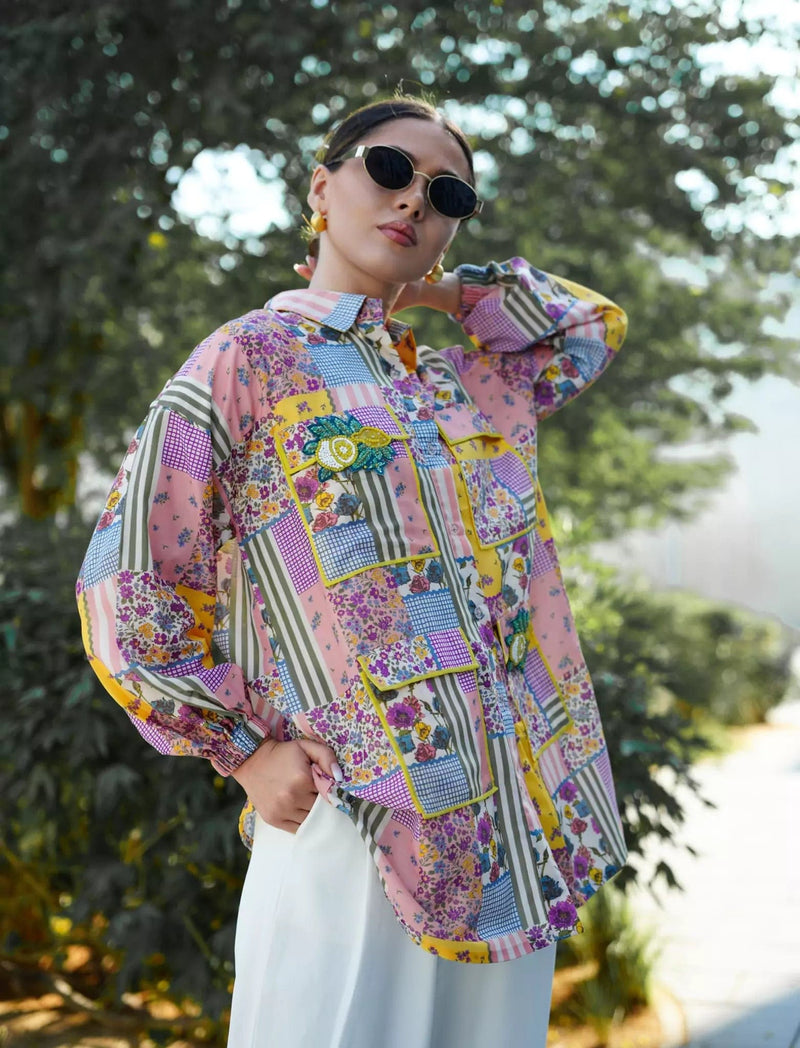 Lime Medley Embellished Shirt