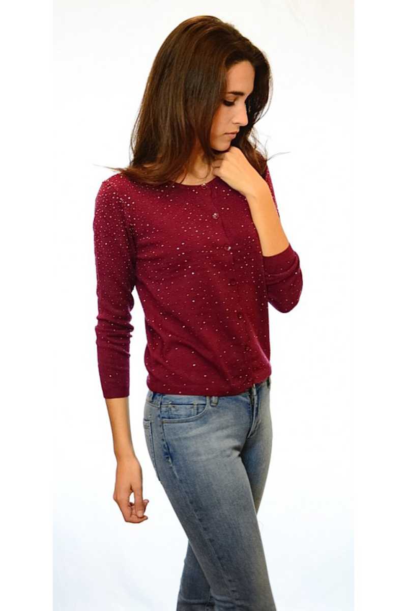 Ariana Embellished Wool Blend Cardi