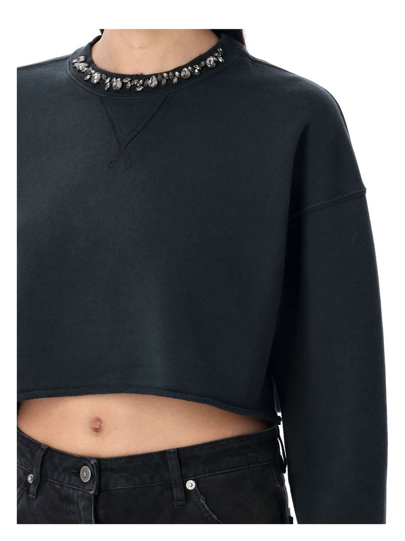 EMBELLISHED CROPPED SWEATSHIRT