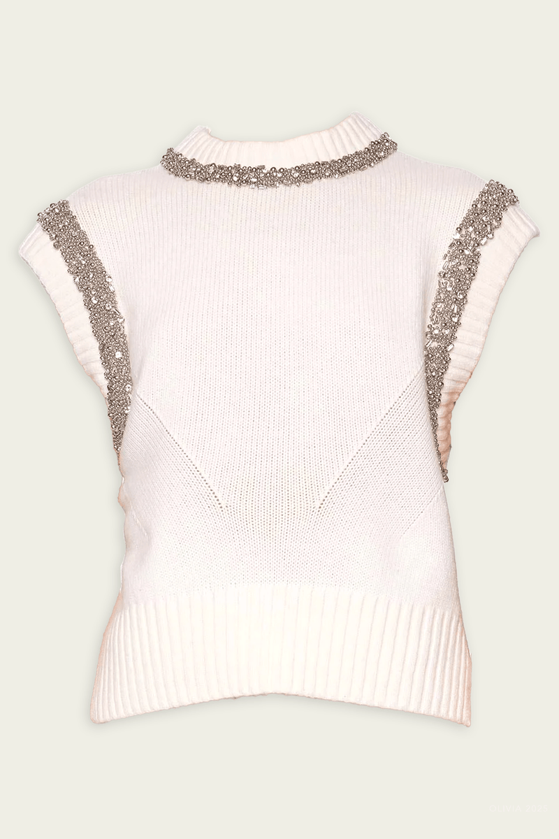 Joanae Pullover With Embellishment in Ivory