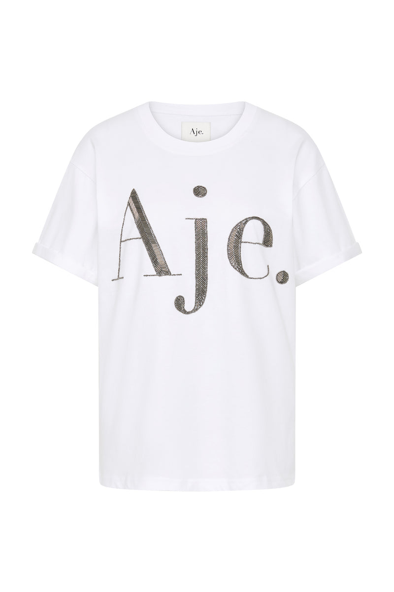 Glint Embellished Logo Tee