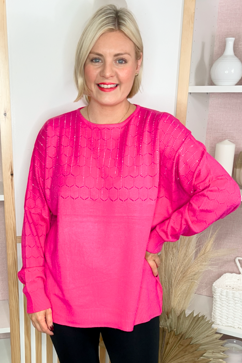 Embellished Jumper (Fuchsia)