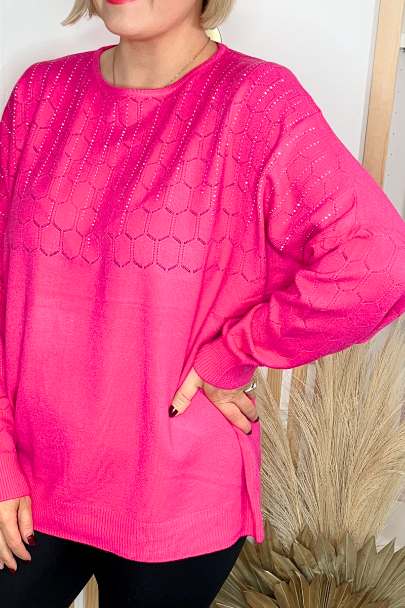 Embellished Jumper (Fuchsia)