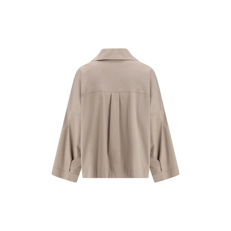 Brunello Cucinelli Wide Shirt in Jewel Embellished V-Neck