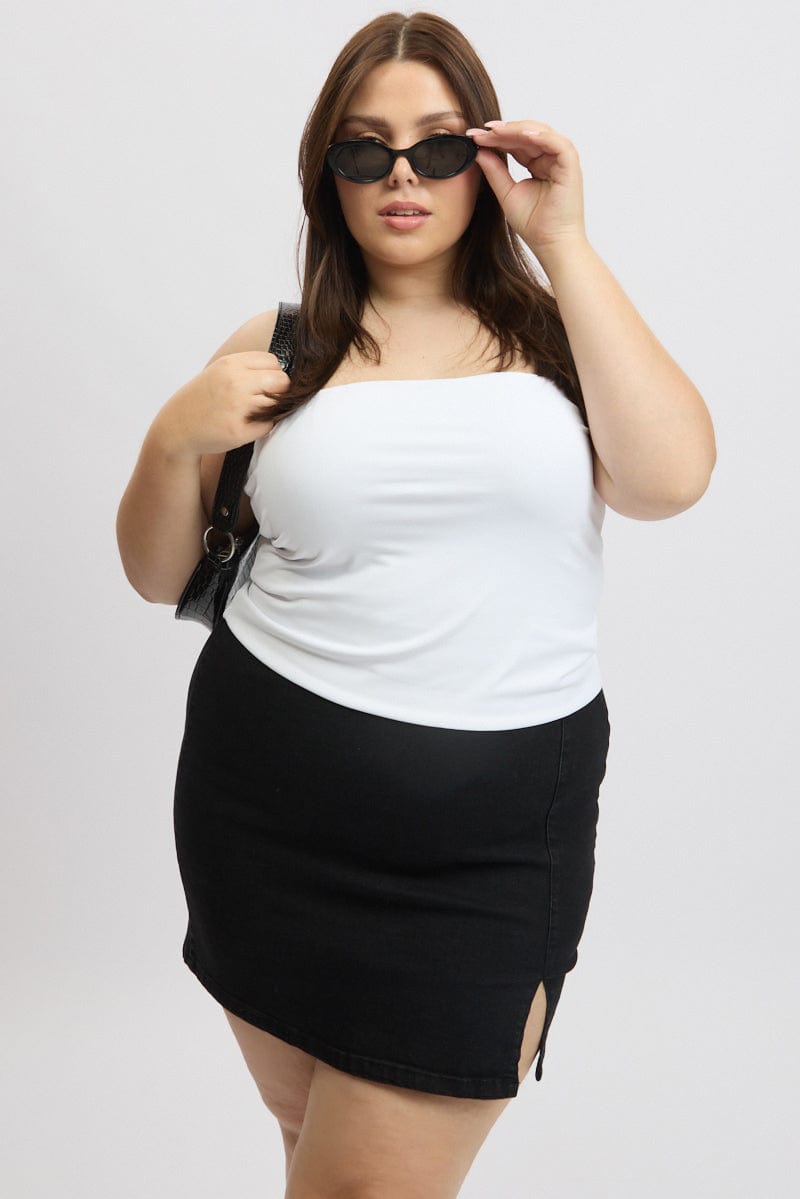 White Bandeau Top