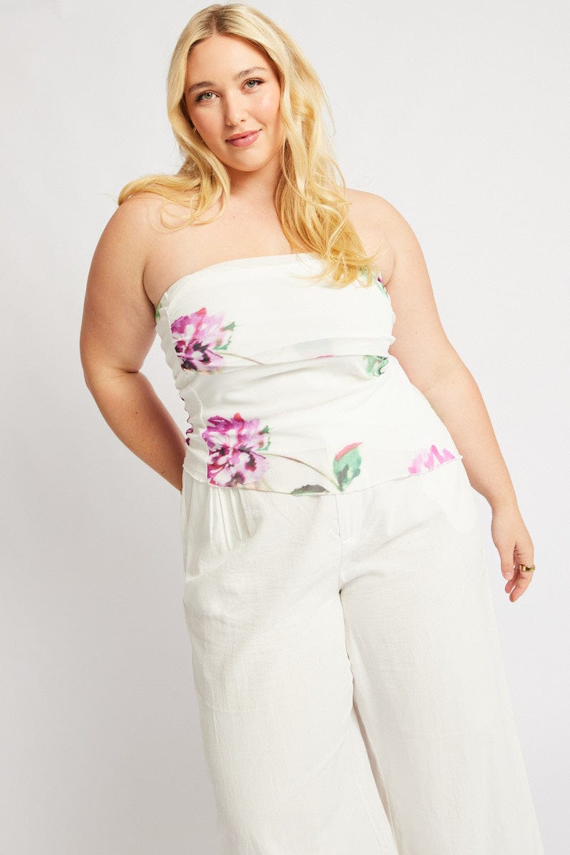 White Floral Bandeau