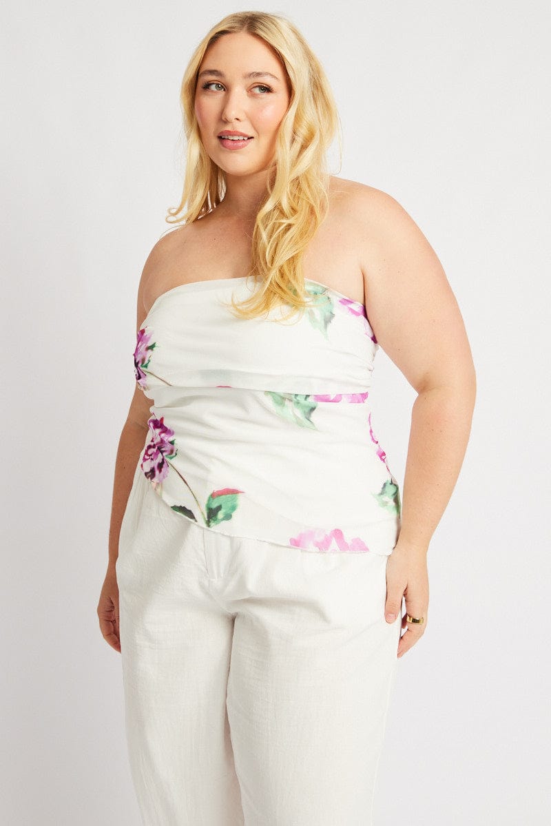 White Floral Bandeau